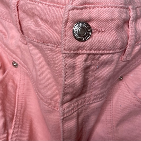 Pink Notched Denim Mini Skirt - Picture 10 of 11